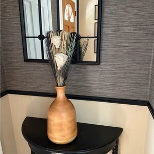 Elegant Tan Vase with Dried Floral Arrangement